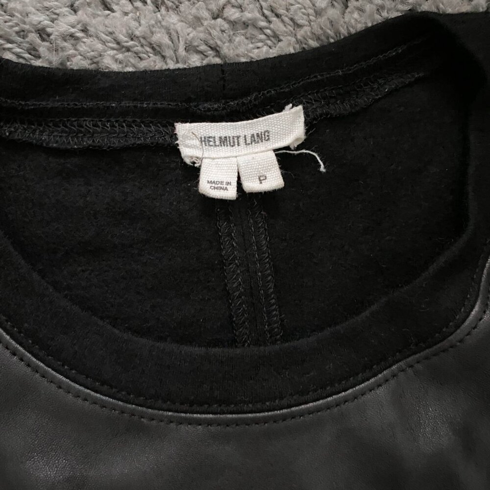 Helmut Lang Leather and Wool Pullover Sweater - Picture 4 of 5
